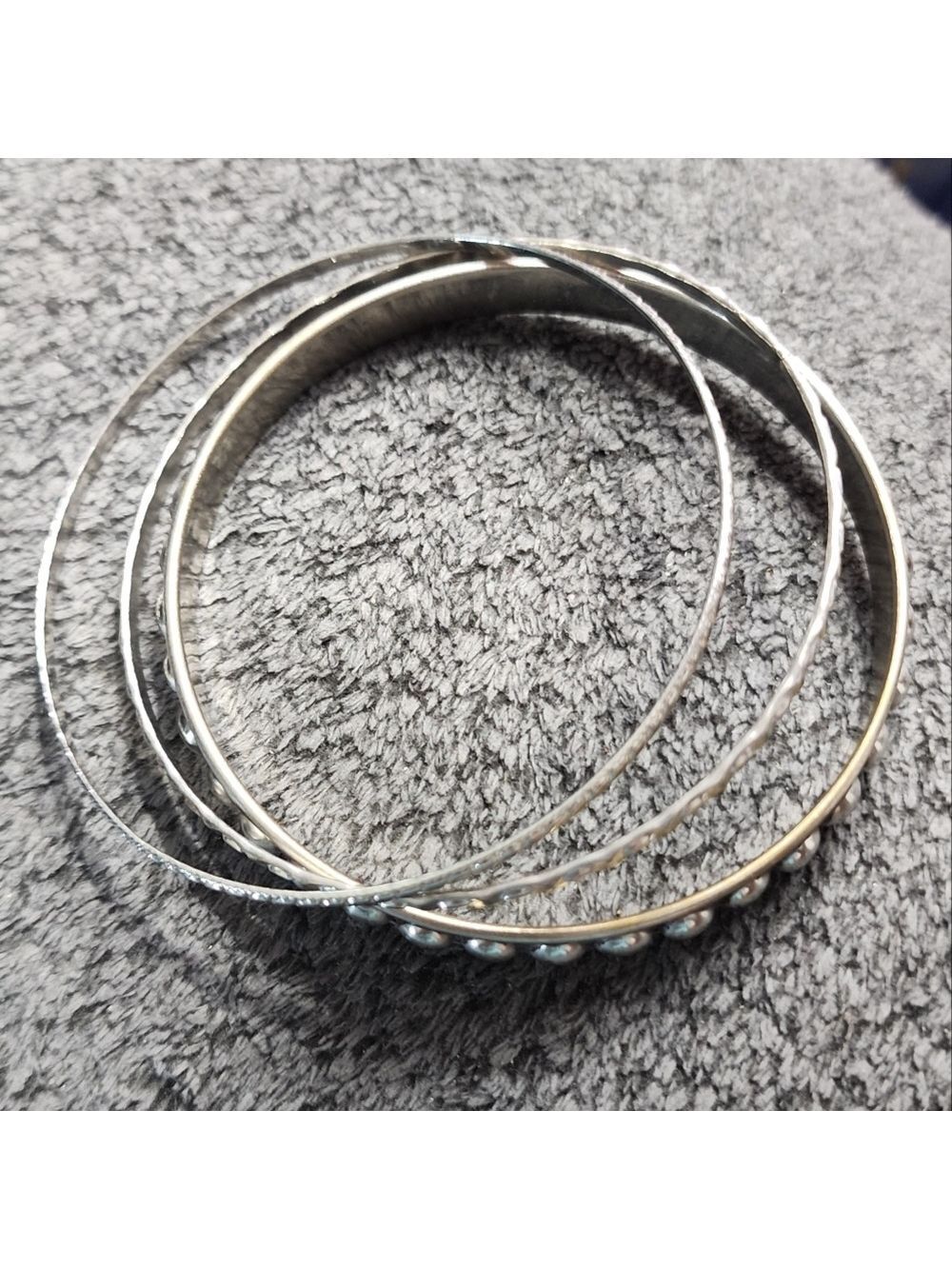 Silvertone Bangle Set - Picture 3 of 3